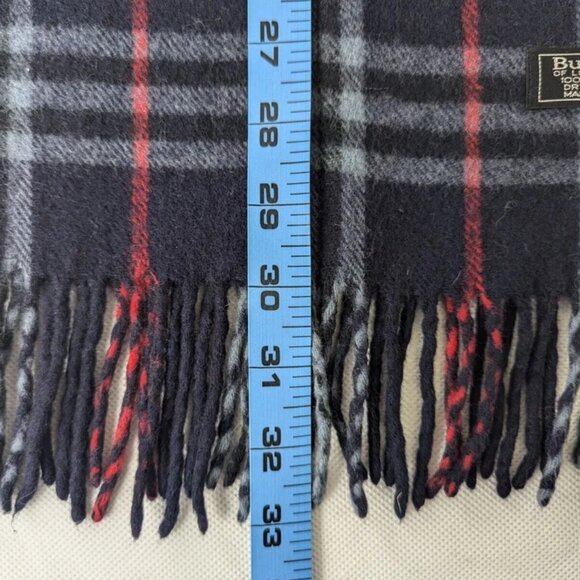 BURBERRY London Vintage Classic Nova Check Knit 100% Lambs Wool Black SCARF - Picture 5 of 6
